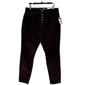 NEW! Universal thread Velvet High Rise Skinny Pant Trouser Career Casual Plum 12